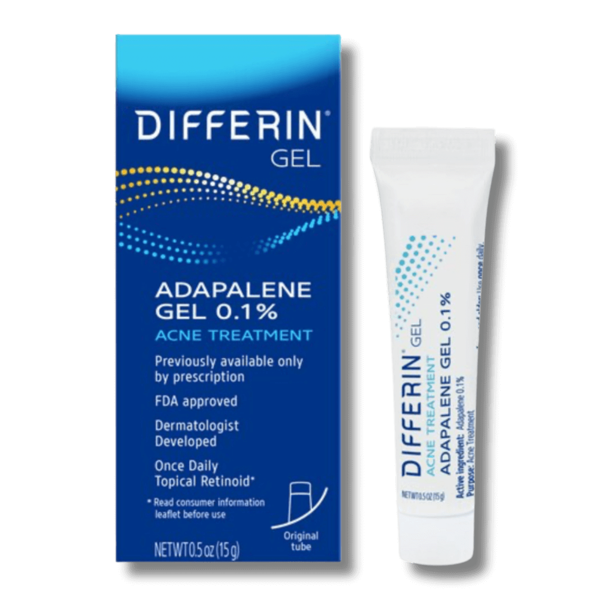 Differin Adapalene Gel 0.1% packaging and tube