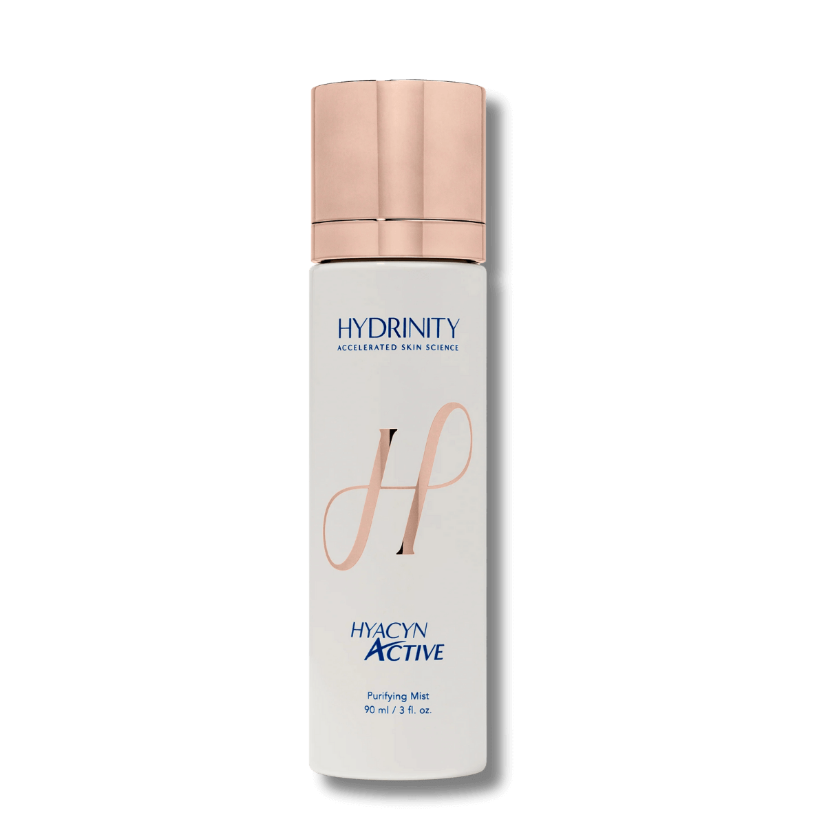 Hydrinity Hyacyn Active Purifying Mist bottle with rose gold cap