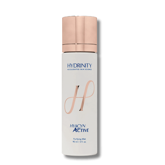 Hydrinity Hyacyn Active Purifying Mist bottle with rose gold cap