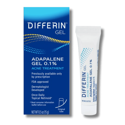 Differin Adapalene Gel 0.1% packaging and tube 